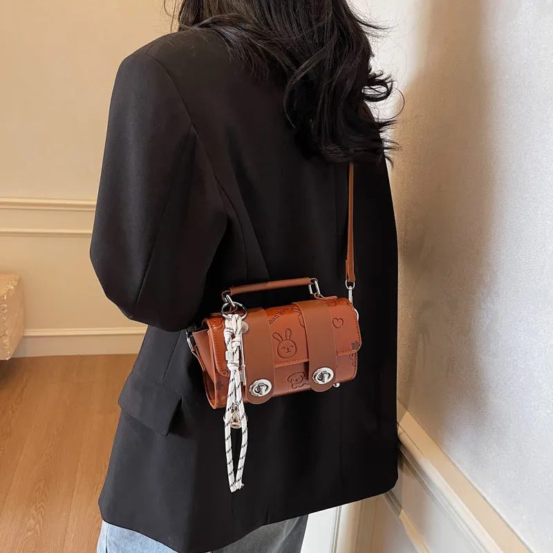 Miss Angel PU Crossbody One Shoulder Handbag Regular Women's Pink/Ecru/Black/Brown-21