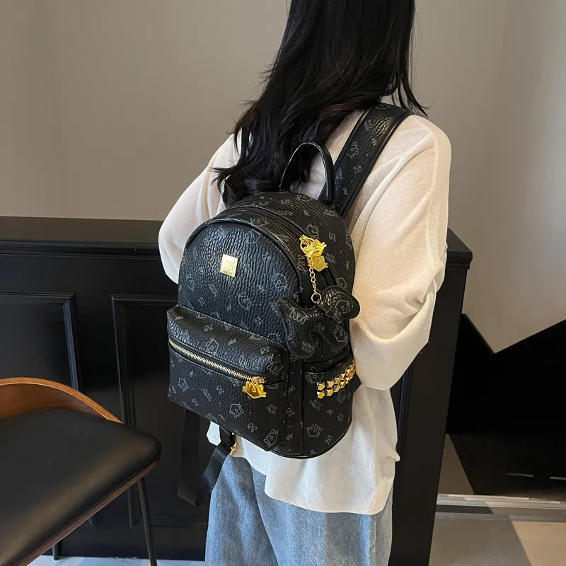 Miss Angel PU Backpack Women's Brown/Pink/Black-21
