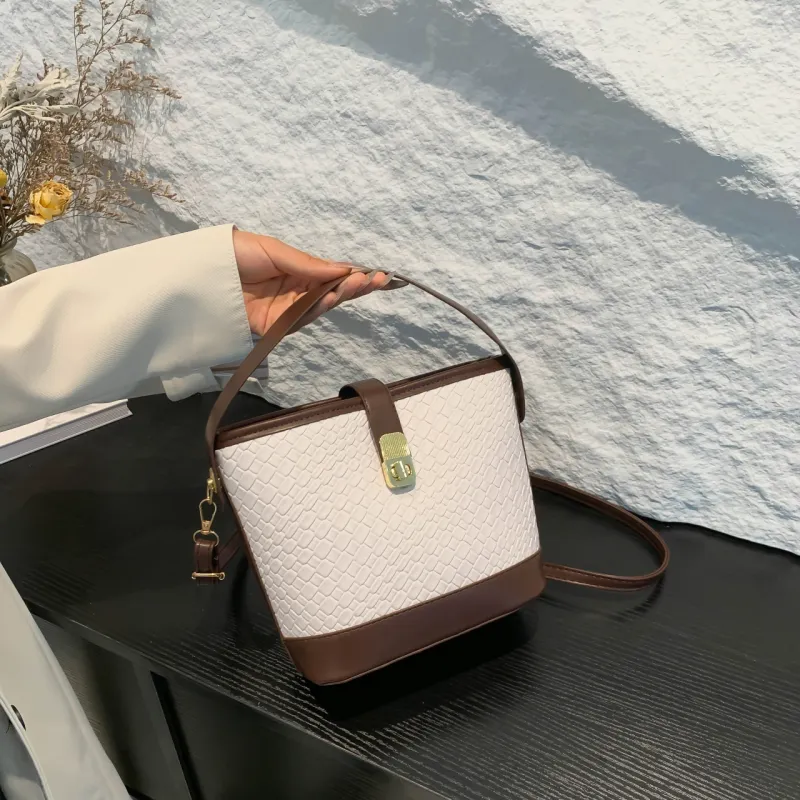Miss Angel PU Bucket Bag, One Shoulder Handbag Women's Multicolor-22