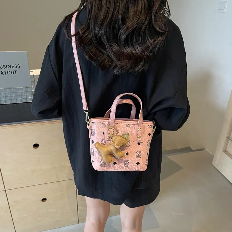 Miss Angel PU Crossbody Handbag Women's Brown/Pink-7