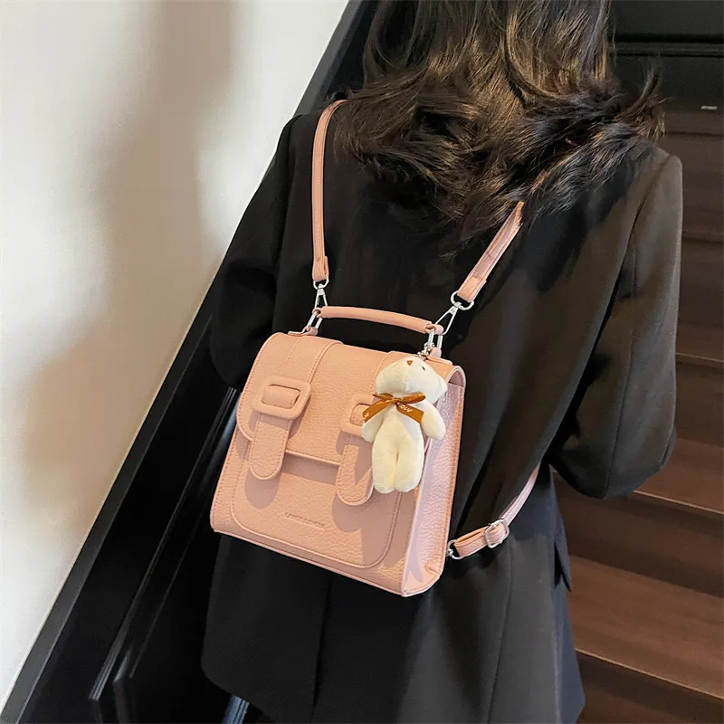 Miss Angel PU Backpack Women's White/Black/Pink-5