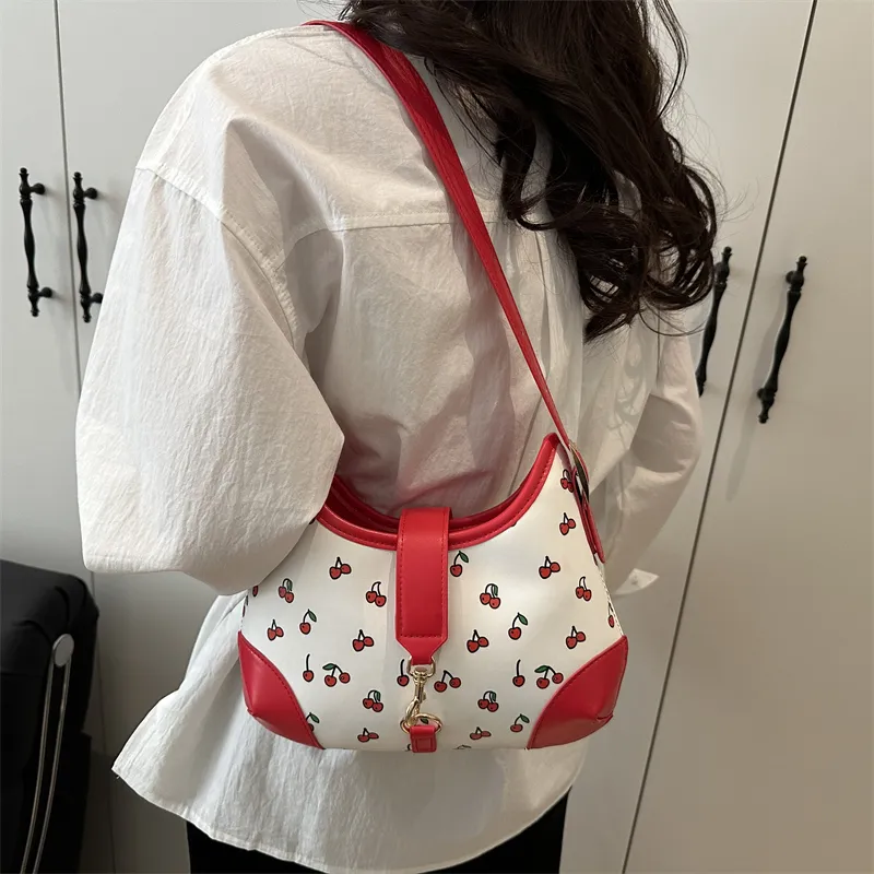 Miss Angel PU Crossbody Bag Women's White/Black/Red-5