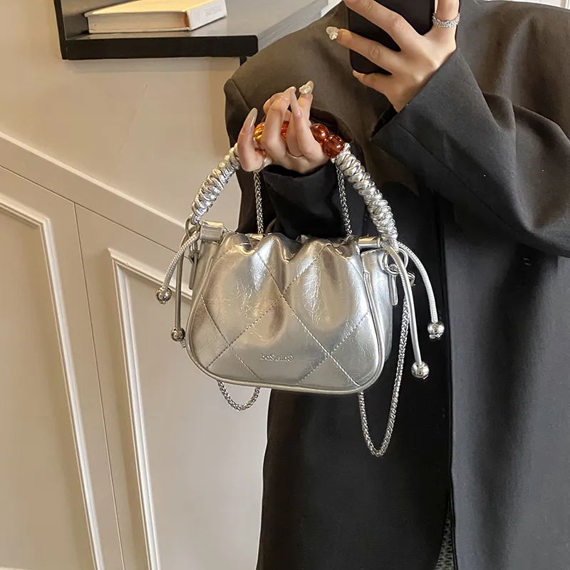 Miss Angel PU Crossbody Bag Women's Black/White/Silver-1