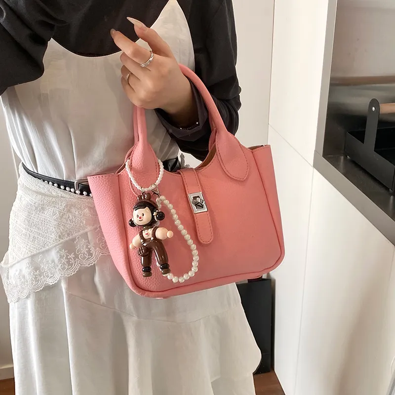 Miss Angel PU Crossbody One Shoulder Handbag Regular Women's Black/White/Yellow/Pink-15