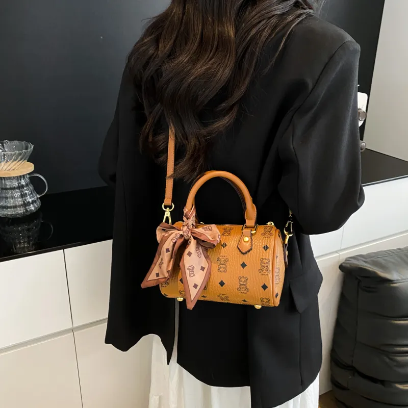 Miss Angel PU Shoulder Bag, Crossbody Bag, Handbag Women's Brown/Ecru-5