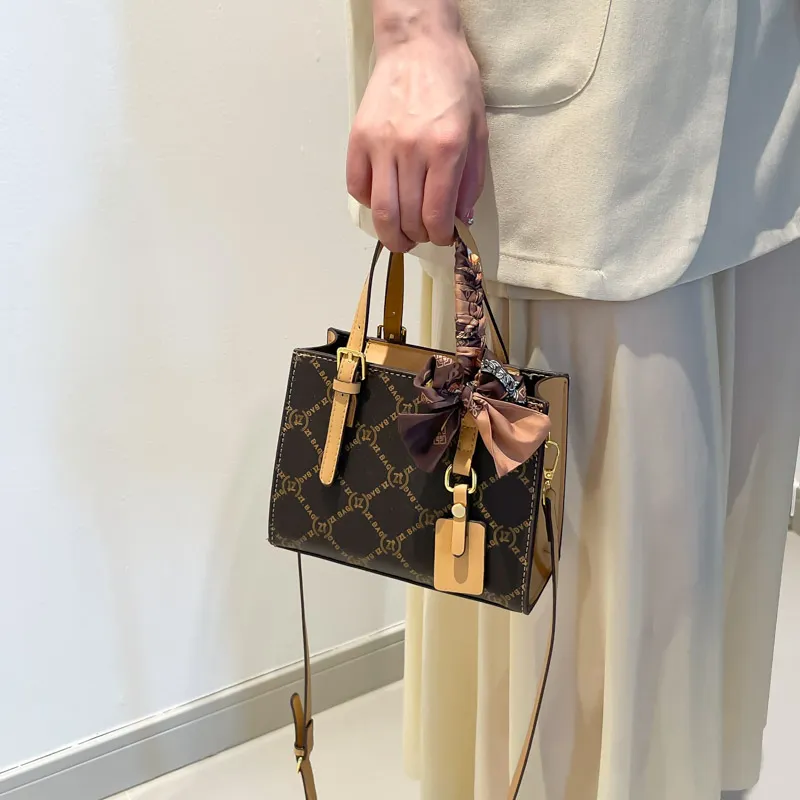 Miss Angel PU Crossbody One Shoulder Handbag Regular Women's Brown/Yellow/Ecru-21