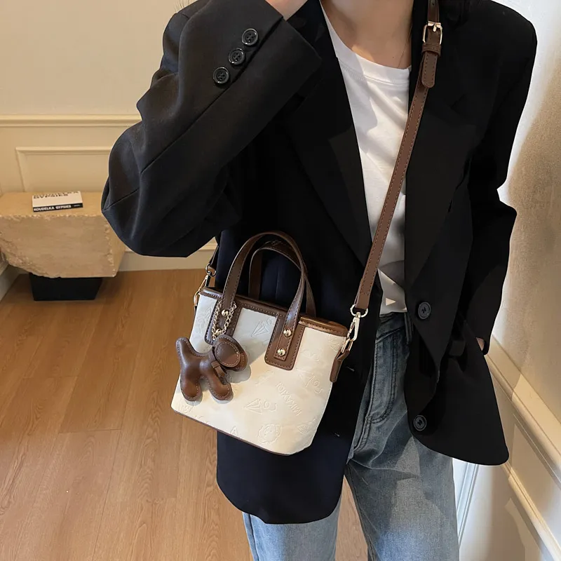 Miss Angel PU Shoulder Bag, Crossbody Bag, Handbag Regular Women's White/Pink/Black-5