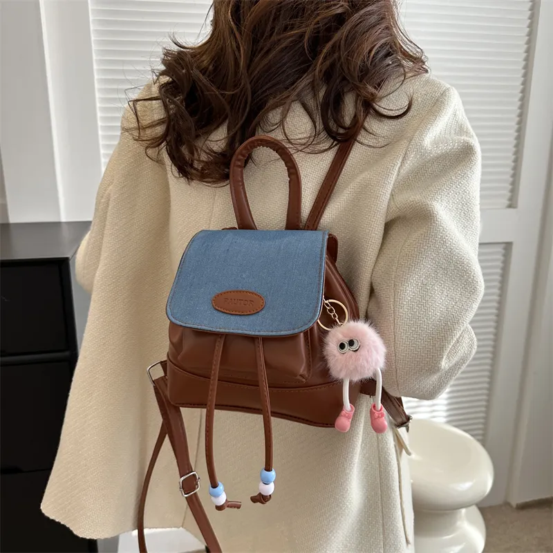 Miss Angel PU Backpack Medium Size Women's Multicolor-3