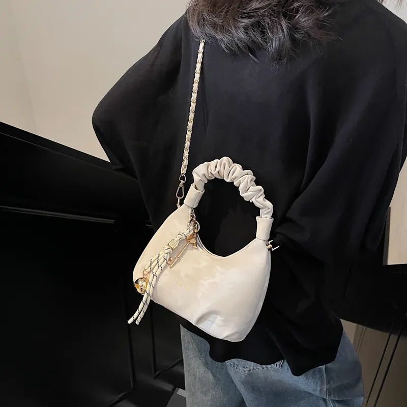 Miss Angel PU Crossbody One Shoulder Handbag Women's Beige/Black-4