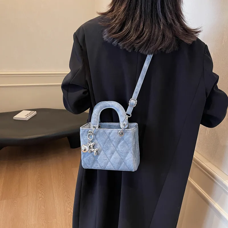 Miss Angel PU Lady Dior Bag, Shoulder Bag, Crossbody Bag, Handbag Tubas Women's Black/Khaki/Denim Blue-3