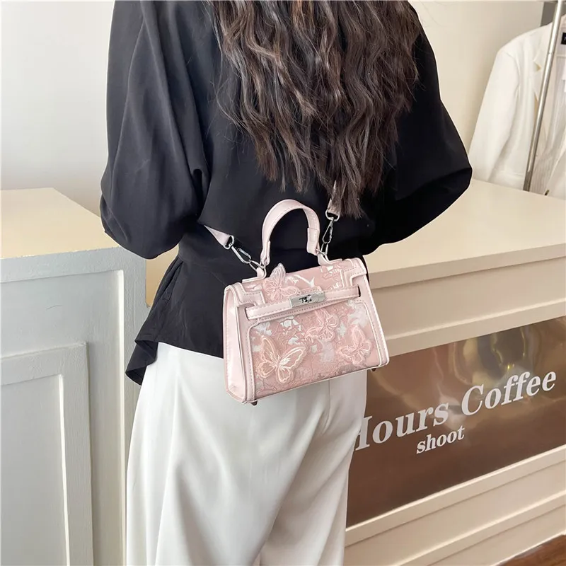 Miss Angel PU Handbag Kelly Bag Women's White/Black/Blue/Pink-27