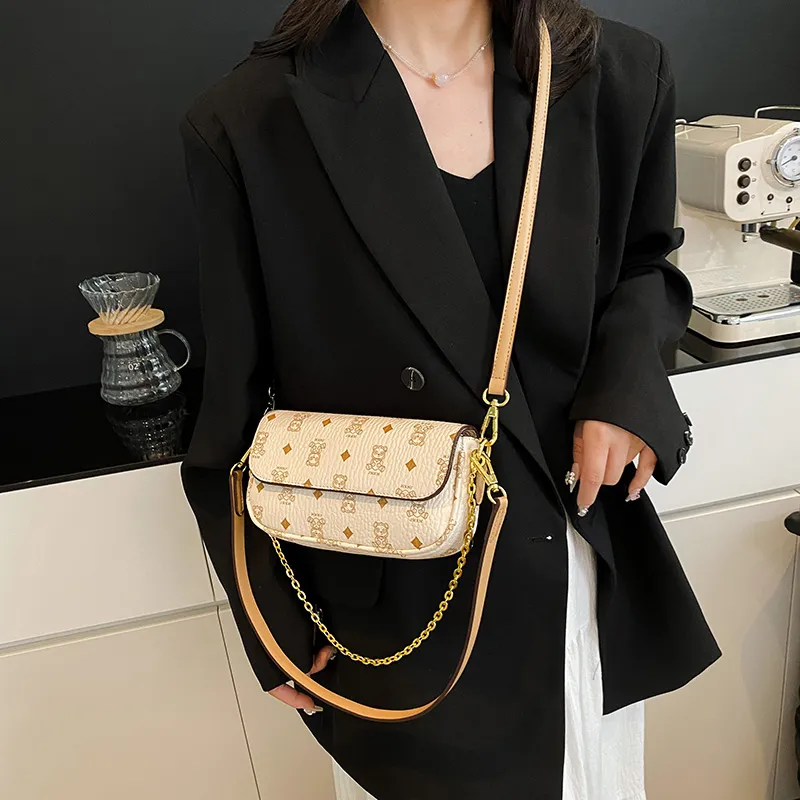 Miss Angel PU Crossbody Bag Women's Brown/White-7
