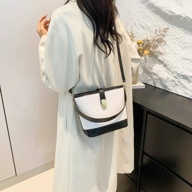 Miss Angel PU Bucket Bag, One Shoulder Handbag Women's Multicolor-4