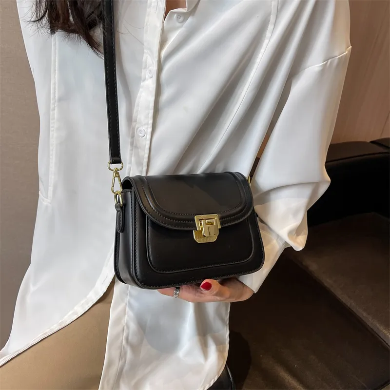 Miss Angel PU Crossbody Bag Key Pouch For Outings Women's Ecru/Black-15