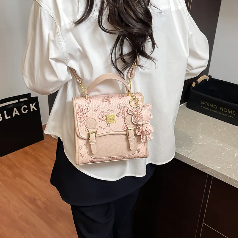 Miss Angel PU Backpack Women's White/Pink/Brown-10