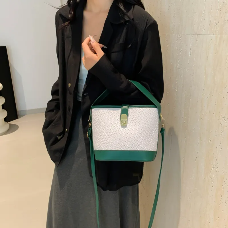 Miss Angel PU Bucket Bag, One Shoulder Handbag Women's Multicolor-8