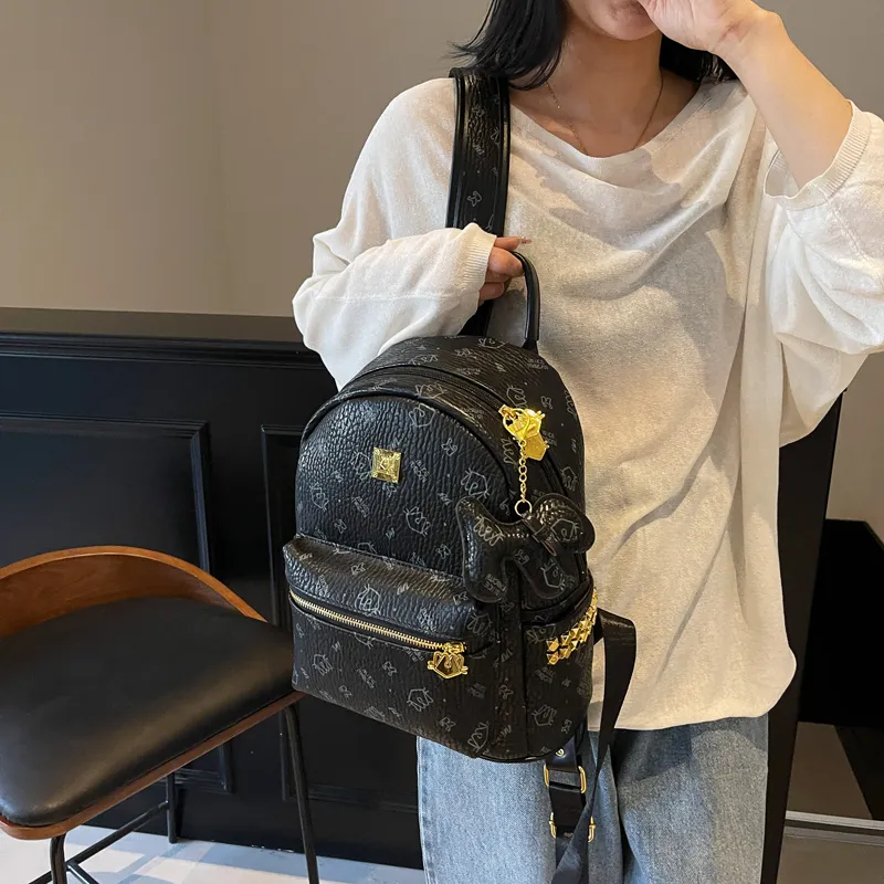 Miss Angel PU Backpack Women's Brown/Pink/Black-20