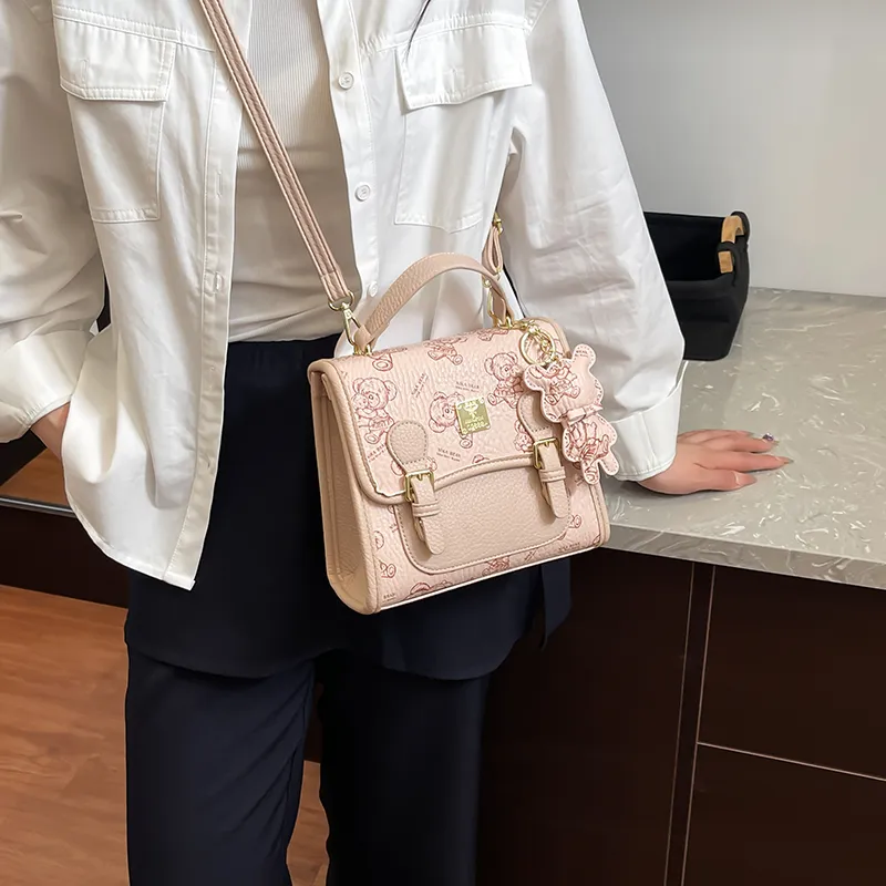 Miss Angel PU Backpack Women's White/Pink/Brown-9