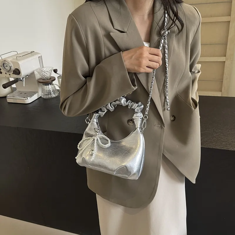Miss Angel PU Crossbody Bag Regular Women's White/Silver/Black-4
