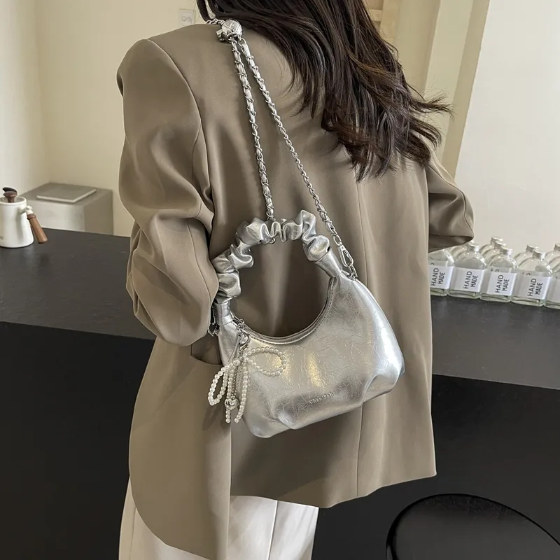 Miss Angel PU Crossbody Bag Regular Women's White/Silver/Black-9