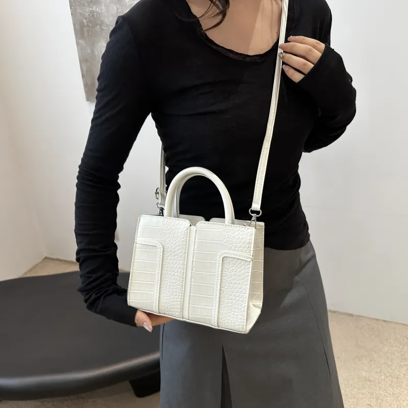 Miss Angel PU Crossbody Handbag Shoulder Bag Women's White/Black/Red-6