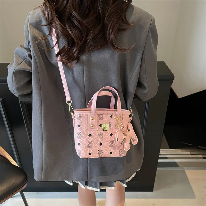 Miss Angel PU Crossbody One Shoulder Handbag Women's Ecru/Black/Pink/Coffee/Brown-3