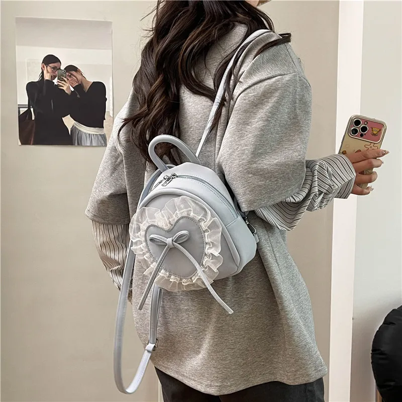 Miss Angel PU Backpack Regular Women's Pink/Blue/Black-5