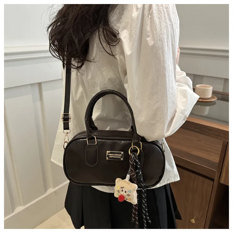 Miss Angel PU Crossbody One Shoulder Handbag Regular Women's Black/Red/Coffee/Brown-13
