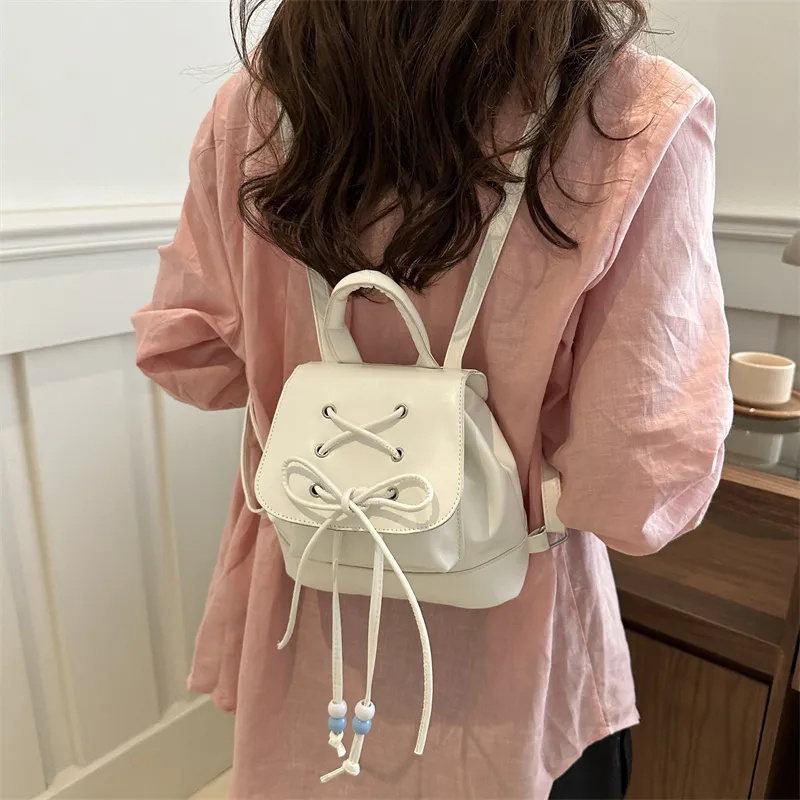 Miss Angel PU Backpack Women's White/Silver/Black/Pink-3