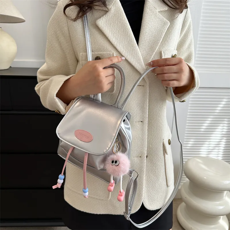 Miss Angel PU Backpack Medium Size Women's Multicolor-20