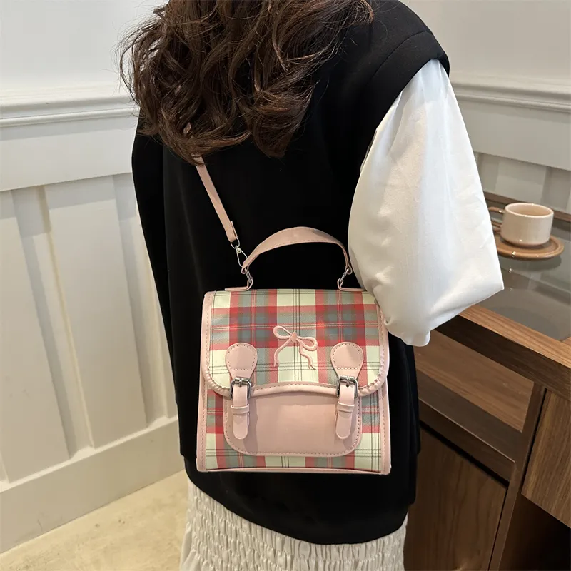 Miss Angel PU Crossbody Backpack Regular Women's Ecru/Pink-6