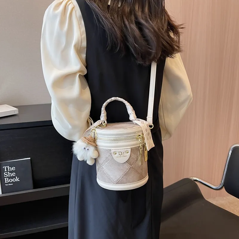 Miss Angel PU Crossbody Handbag Women's White/Black/Blue-4