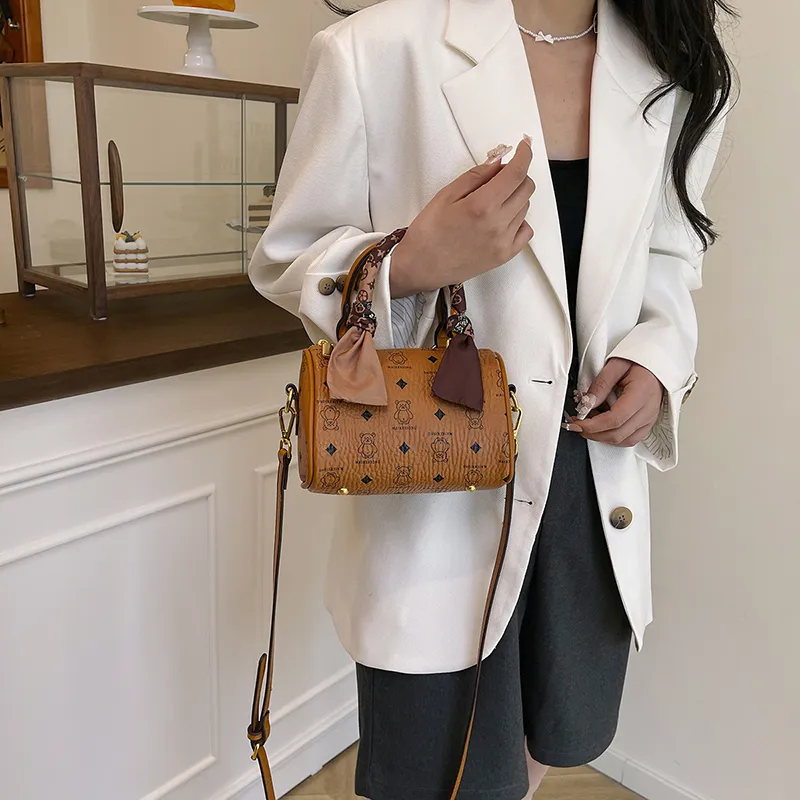 Miss Angel PU Handbag Women's Brown/Apricot-2
