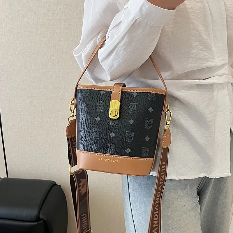Miss Angel PU Bucket Bag, Crossbody Handbag Women's Multicolor-11