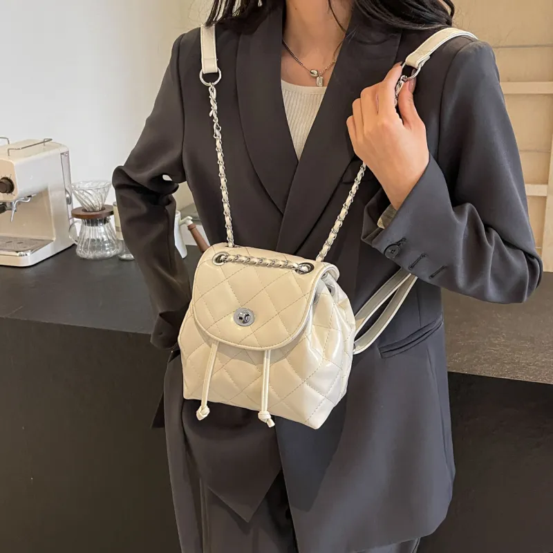 Miss Angel PU Backpack Women's White/Silver-9