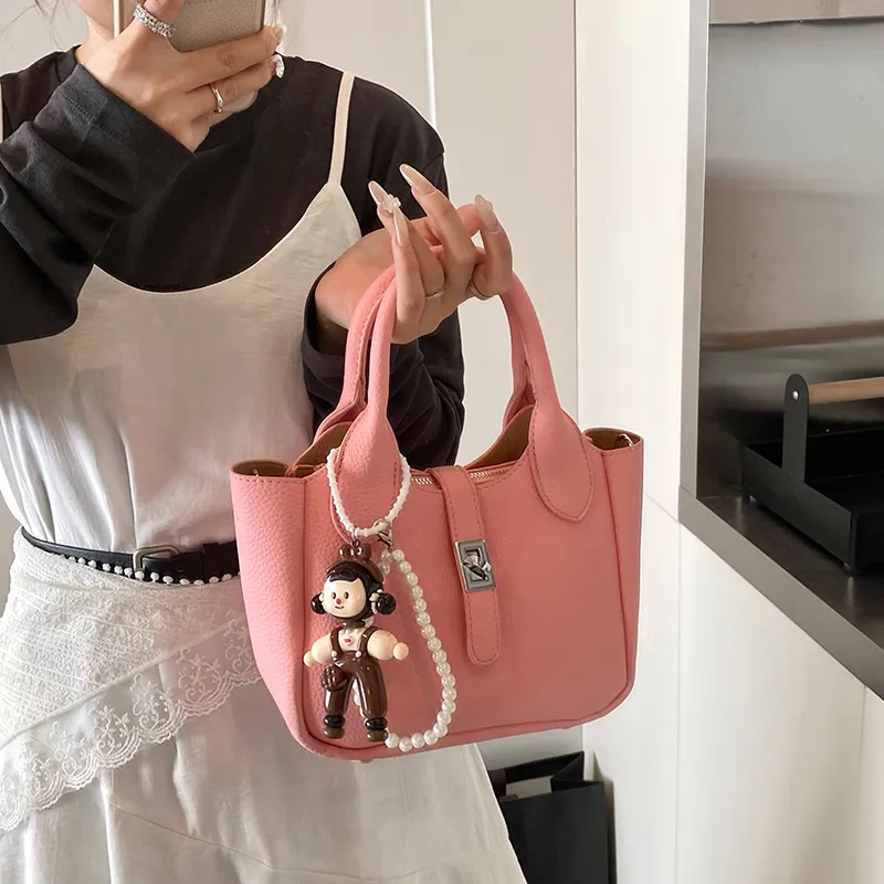 Miss Angel PU Crossbody One Shoulder Handbag Regular Women's Black/White/Yellow/Pink-13