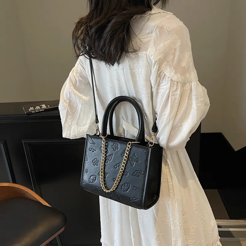 Miss Angel PU Crossbody One Shoulder Handbag Women's Black/Ecru/Pink/Ancora Red-4