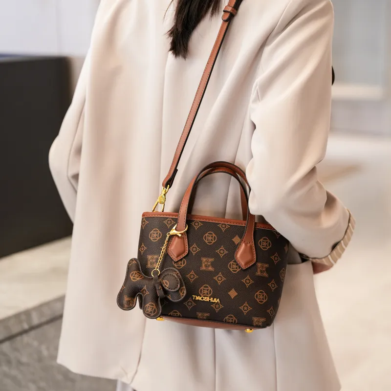 Miss Angel PU Shoulder Bag, Crossbody Bag, Handbag Regular Women's Brown/Apricot-4