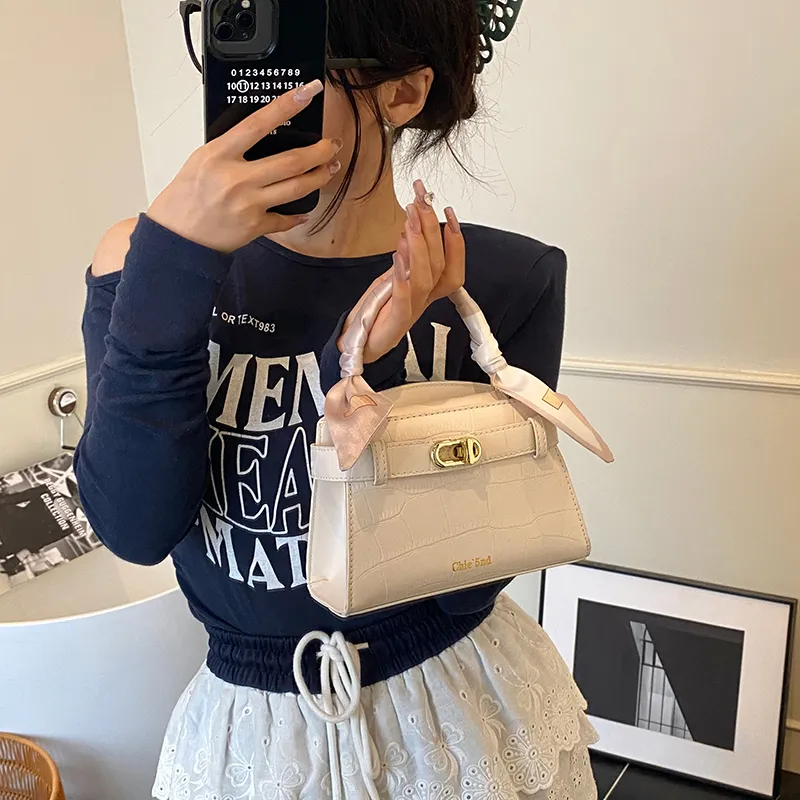 Miss Angel PU Crossbody Handbag Women's White/Black/Pink-17