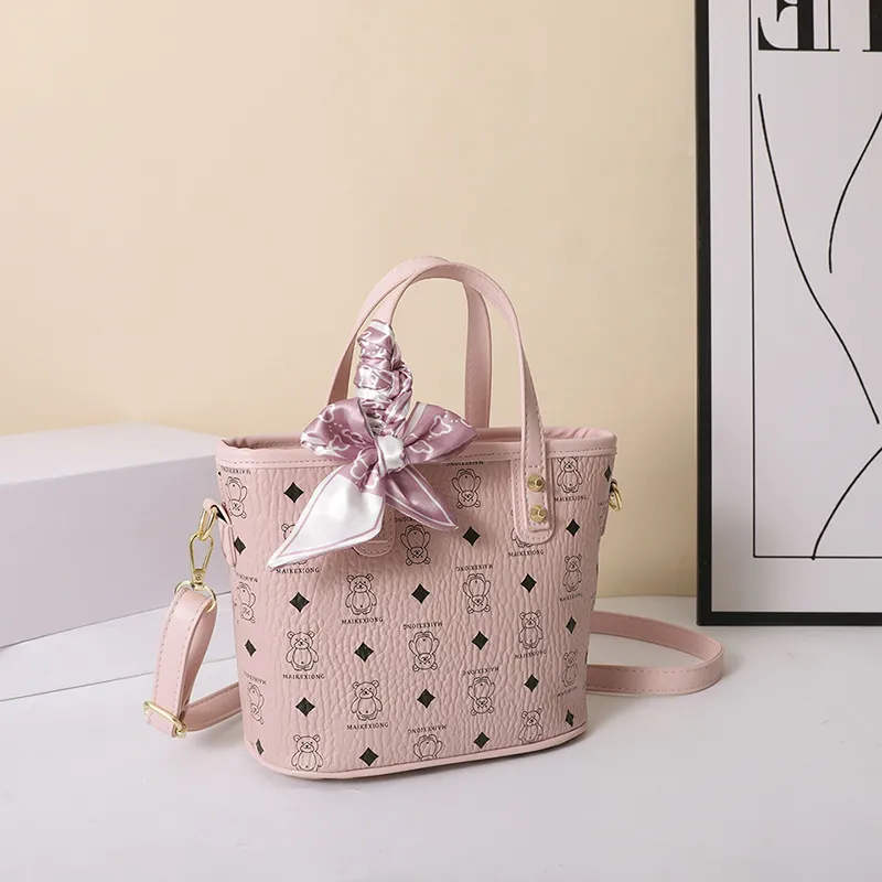 Miss Angel PU Handbag Women's Little Bear Pink/Bear Yellow-11