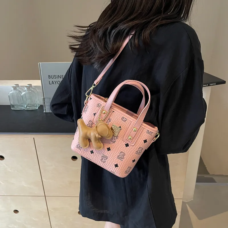 Miss Angel PU Crossbody Handbag Women's Brown/Pink-11
