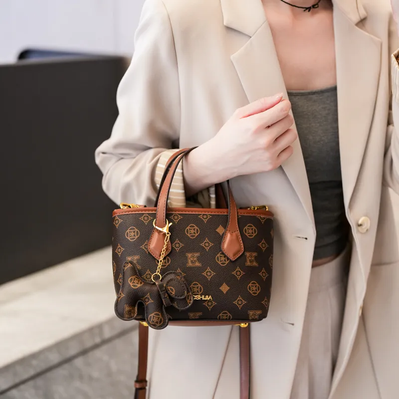 Miss Angel PU Shoulder Bag, Crossbody Bag, Handbag Regular Women's Brown/Apricot-2