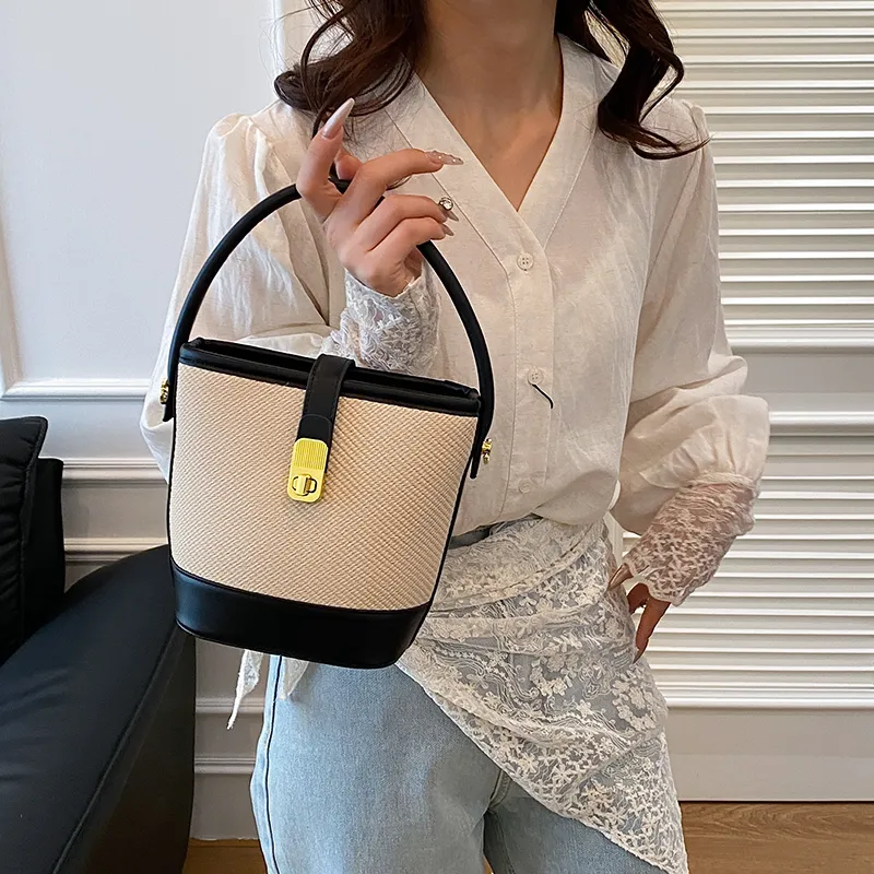 Miss Angel PU Crossbody One Shoulder Handbag Women's Brown/Black-11