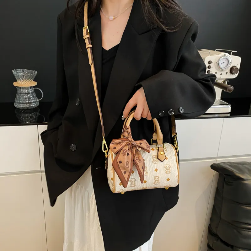 Miss Angel PU Shoulder Bag, Crossbody Bag, Handbag Women's Brown/Ecru-9