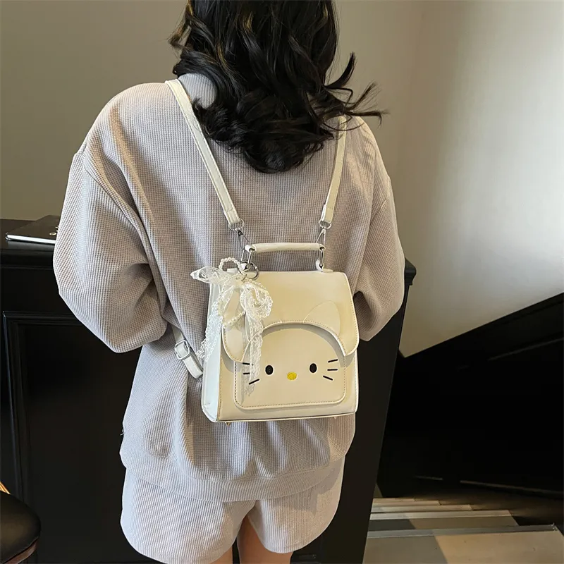 Miss Angel PU Backpack Women's Black/White/Blue/Pink-9