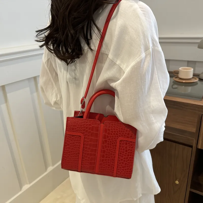 Miss Angel PU Crossbody Handbag Shoulder Bag Women's White/Black/Red-21