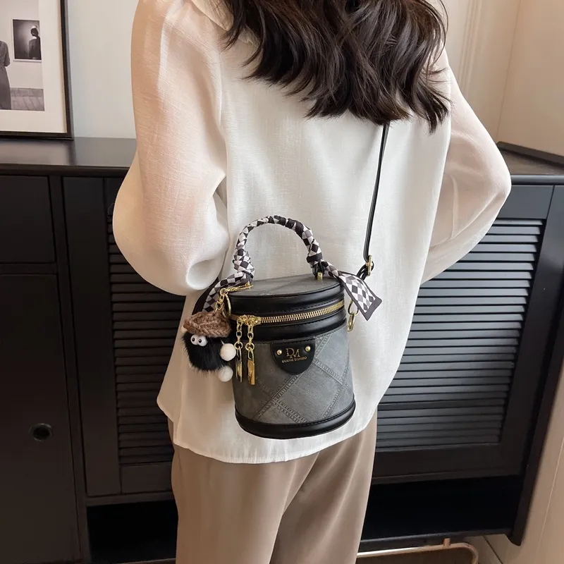 Miss Angel PU Crossbody Handbag Women's White/Black/Blue-11