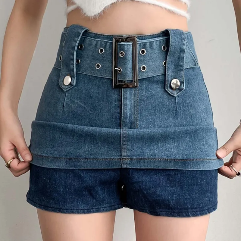 TURN UP Denim Short Skirts Women's-5