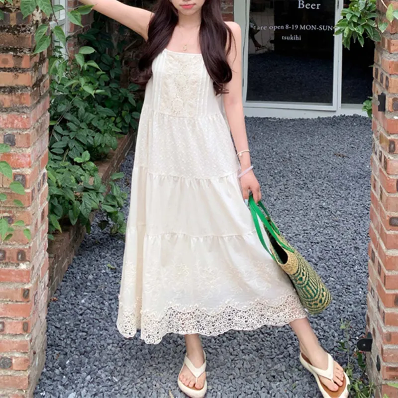 TURN UP Slip Dresses Women's Apricot+Bowknot Hair Tie Comes With-2