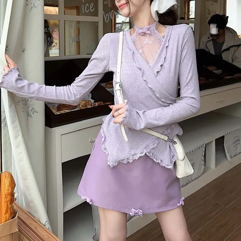 TURN UP Skirt Set Women's Purple-4